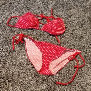 Red and White Polka Dot Bikini